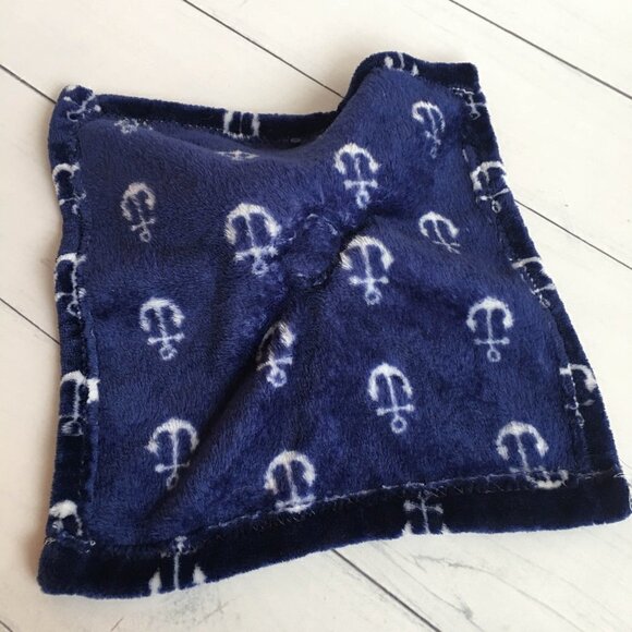 Baby Infant Soft Cuddly Plush Whale Anchor Blue Lovey Toy Blanket - Picture 5 of 5